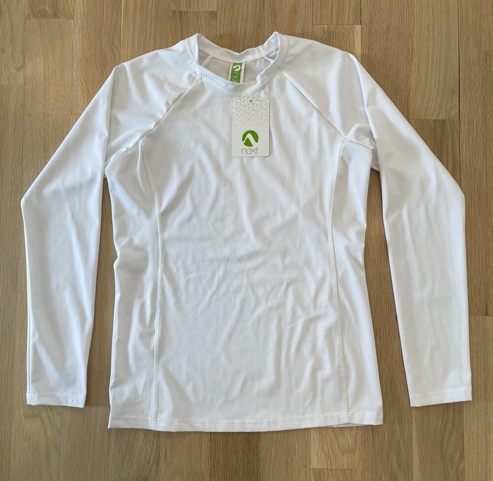 NWT Next by Athena White Womens XL Long Sleeve Surf Shirt MSRP $50
